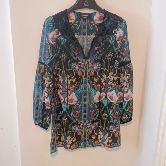bebe Tropical Print Tunic XXS - Picture 4 of 6